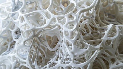 3D printing of a prototype model, close-up, layer upon layer, intricate design