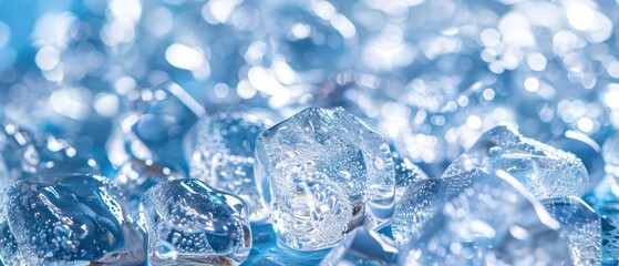 Chill out with a refreshing scene of ice cubes, a simple yet cool visual delight. Ai Generated.