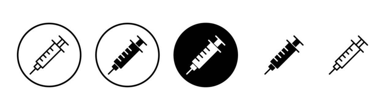 Syringe icon vector isolated on white background. injection icon