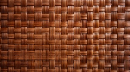Brown bamboo weave texture, a nature background with handicraft charm. Ai Generated.