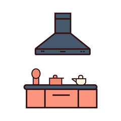 Kitchen hood illustration design.