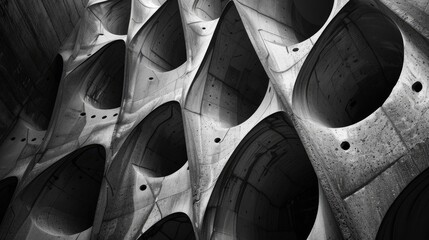 Abstract dark matter meets parametric pattern in solid concrete, a fusion of art and architecture. Ai Generated.