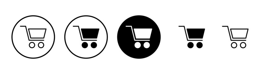 Shopping icon vector isolated on white background. Shopping cart icon. Basket icon. Trolley