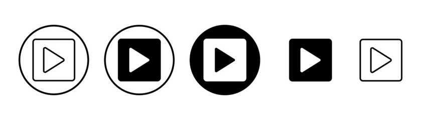 play Icon vector isolated on white background. Play button vector icon. Video icon vector