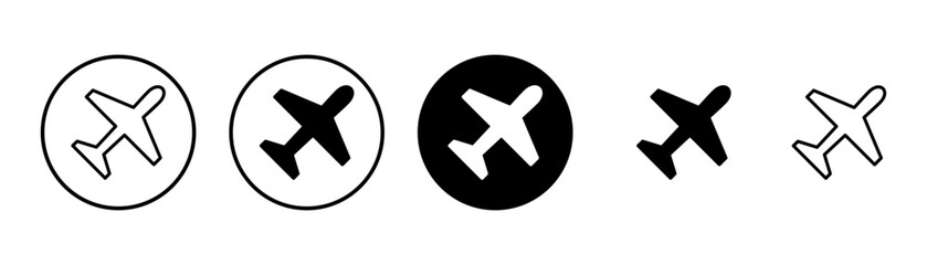 Plane icon vector isolated on white background. Aeroplane vector icon. Flight transport symbol. Travel element illustration. Holiday symbol. Airplane