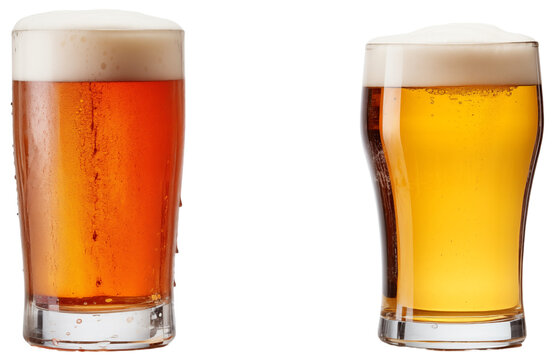 'Lager & Ale' pint of beer selection; different flavors in different glasses