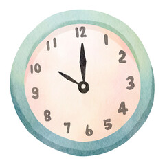 Watercolor clock clipart