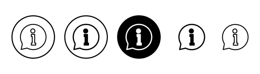 Information icon vector isolated on white background. Info sign. About us