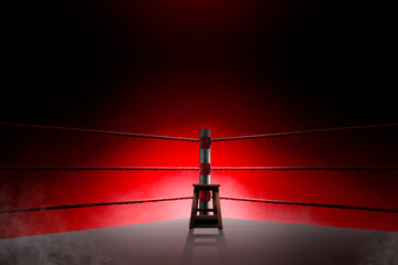 An empty seat in the corner of a boxing ring