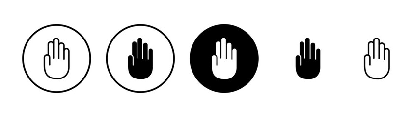 Hand icon vector isolated on white background. Hand gesture. hand stop