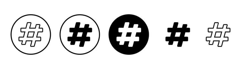 Hashtag icon vector isolated on white background. hashtag vector icon