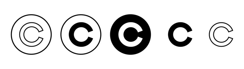 Copyright icon vector isolated on white background. copyright symbols