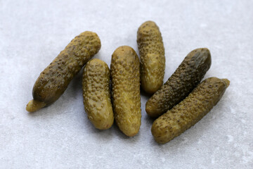 Tasty pickled cucumbers. Fermented vegetables