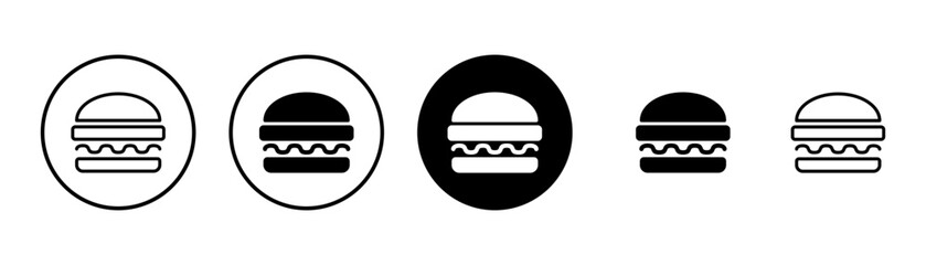 Hamburger icon vector isolated on white background. Burger and hamburger icon. Fast food vector icon