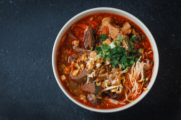 Thai food, Khanom Jeen Nam Ngiao.
Nam Ngiao Noodles, Nam Ngiao Noodles, local Lanna food, an original food concept that is highly popular.