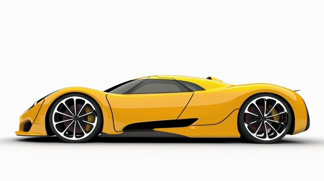 Yellow Sports Car Transparent Background, Ai Generated. Sports. Illustrations