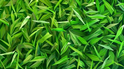 green poly cartoon grass texture background - Seamless tile. Endless and repeat print. cartoons. Illustrations