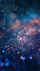 A blue and purple background with many small dots, blurred bokeh backdrop