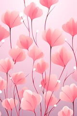 Autumn baby pink, subtle warm shades, repeating seamless pattern, ideal for cozy greeting cards ,  flat graphic drawing