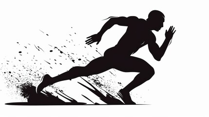 Sport. Isolated Athlete runner. Silhouette. Start. sports. Illustrations