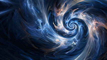 Abstract Blue Swirl Vortex Background: Art Concept with Dynamic Fluidity.