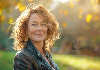 Fototapeta premium Portrait of a woman with curly hair