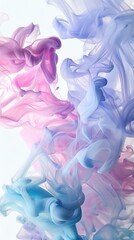 Fototapeta premium Fluffy pastel ink smoke, ethereal wallpaper, soft swirls in serene colors, background