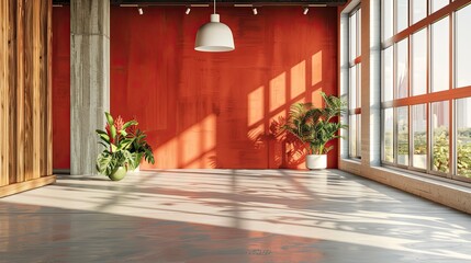 Large luxury modern bright interiors Living room mockup illustration 3D rendering computer digitally generated image