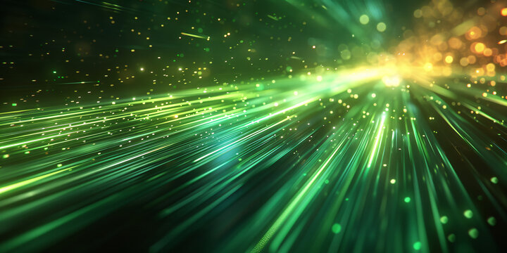 A linear green light effect background.