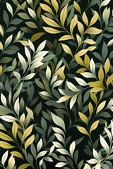 Verdant prints in muted earth tones, simple seamless pattern ideal for sophisticated fabric and textile design ,  vector and illustrations