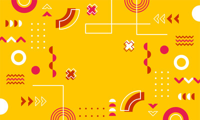Modern abstract background with memphis elements in yellow and retro themed posters  banners and website landing pages.
