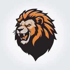 lion head mascot logo