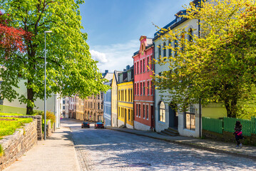 alesund downtown during a sunny springtime day, Norway