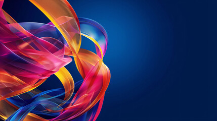 Obraz premium Wave background in blue and orange abstraction. Make a copy of space.