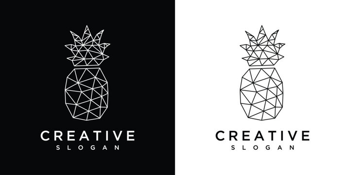 geometric hipster pineapple fruit logo vector icon illustration