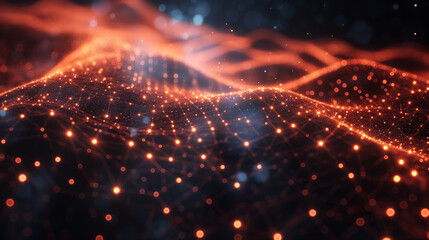 Futuristic data network light and glowing connection elements abstract vector background.