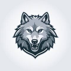 wolf head mascot logo