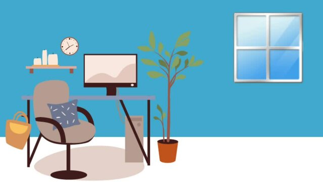 Animated design of workroom