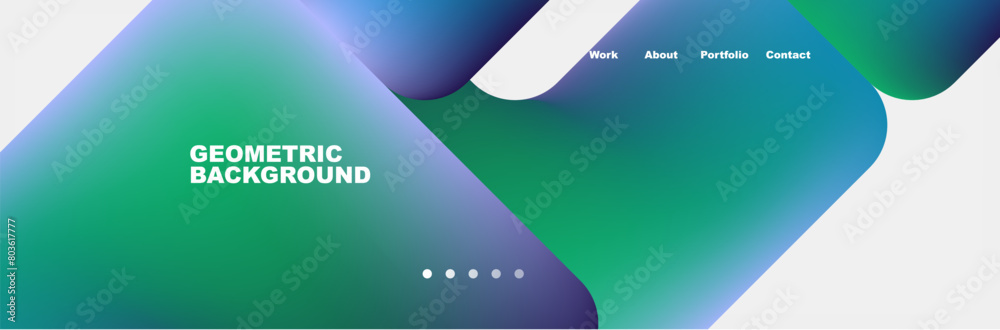 Poster it is a geometric background with a gradient of blue and green . high quality