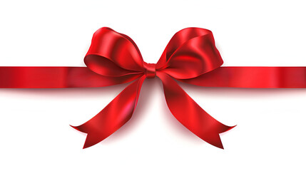red bow isolated on white, Red ribbon isolated on white background.