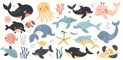 Fototapeta premium Vibrant Underwater Wonderland Teeming with Diverse Marine Life