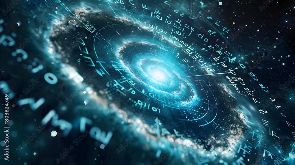 Wall mural captivating cosmic vortex mesmerizing digital representation of galactic splendor