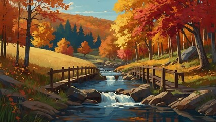 Autumn Tranquility Scenic Countryside in Fall 