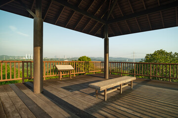 Beautiful landscape view of the Observation towers in Putrajaya Wetlands Park.