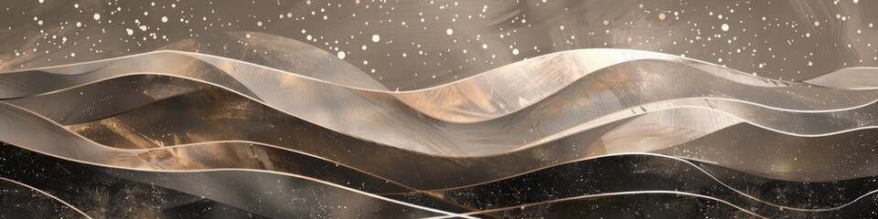 Warm taupe with glitter accents in an abstract pattern, sophisticated abstract wallpaper, banner