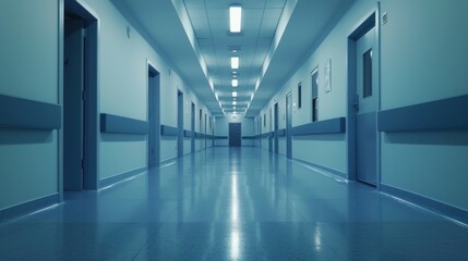 Obraz premium Empty hospital hallway Ai generated