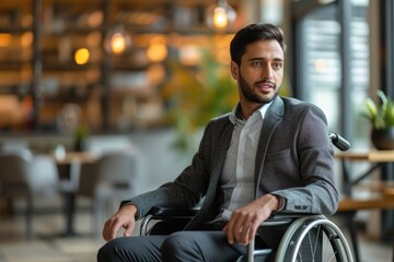 Obraz premium Empowering : inspiring showcasing differently abled individuals at work, breaking barriers, demonstrating resilience, and contributing their skills to create an inclusive and diverse workplace