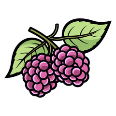 An icon representing mulberries, rendered in a vector style with a cluster of small, oval berries