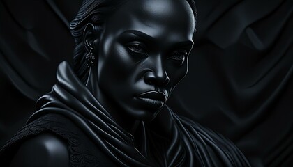 A photorealistic, highly detailed portrait capturing a sense of melancholy. 