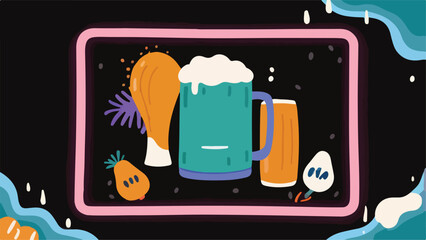 Beer-themed Background Designs - Vector Illustration Template of Beer Beverages - Fresh Collection for Your Designs.